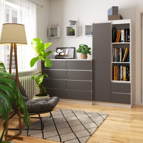 REGAŁ R11 R80 1D 2SZ CLP PK BIAŁY / SZARY