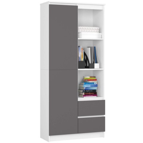 REGAŁ R11 R80 1D 2SZ CLP PK BIAŁY / SZARY