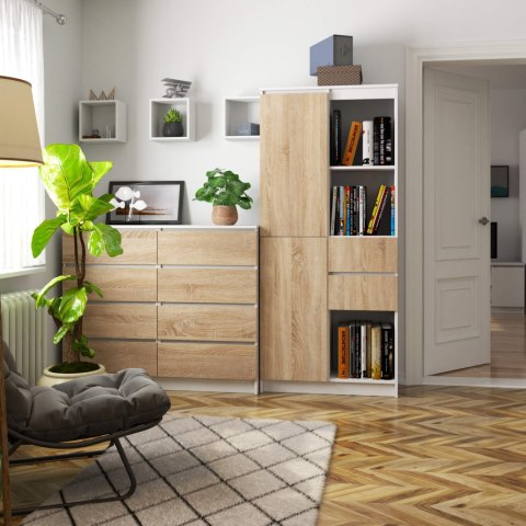 REGAŁ R15 R80 1D 2SZ CLP PK BIAŁY / SONOMA