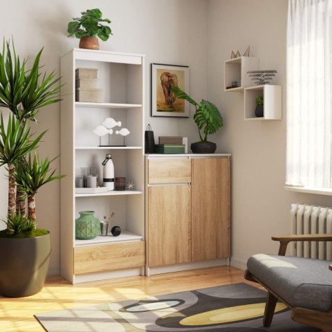 REGAŁ R60 1SZ 4P CLP PK BIAŁY / SONOMA