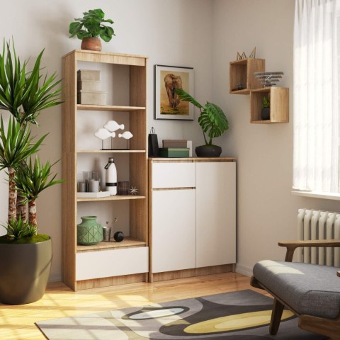 REGAŁ R60 1SZ 4P CLP PK DĄB SONOMA / BIAŁY