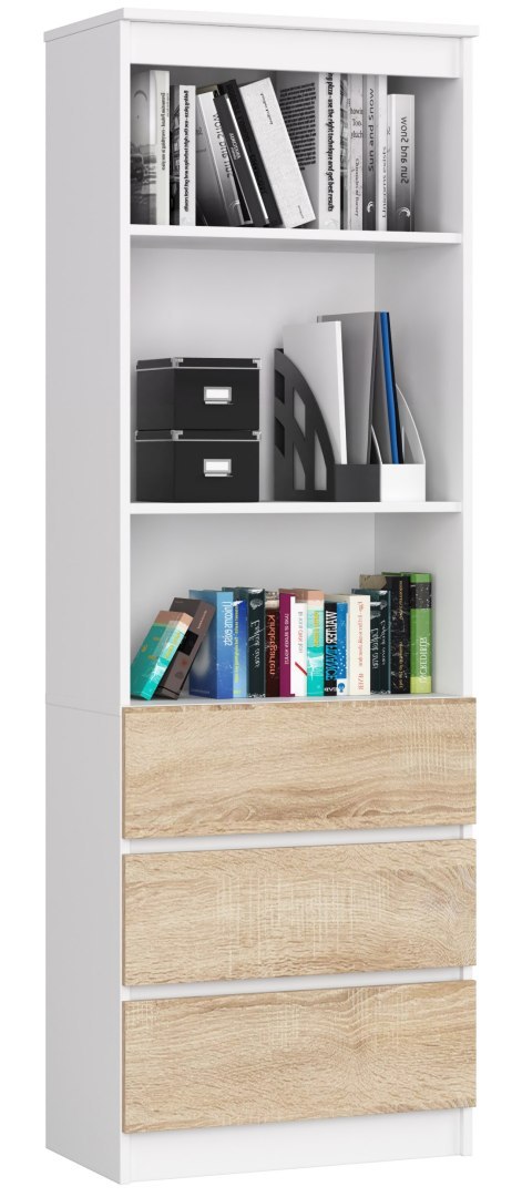 REGAŁ R60 3SZ 2P CLP PK BIAŁY / SONOMA