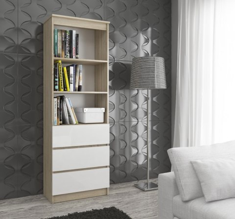 REGAŁ R60 3SZ 2P CLP PK SONOMA / BIAŁY