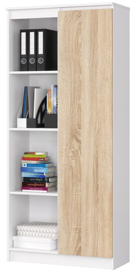 REGAŁ R80 1D 4P CLP BIAŁY / SONOMA