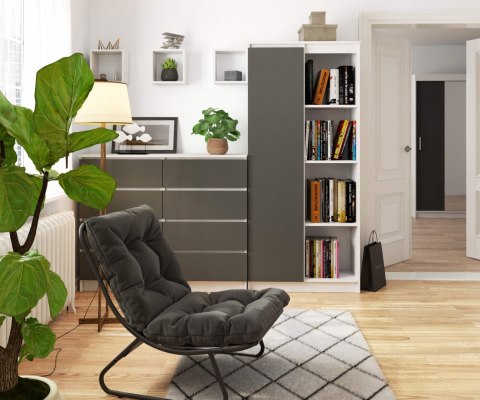 REGAŁ R80 1D 4P CLP BIAŁY / SZARY