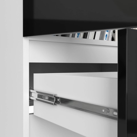 REGAŁ ZAMKNIETY R60 2D 1SZ CLP PK BIAŁY / CZARNY POŁYSK