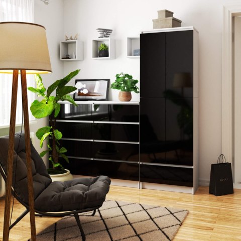 REGAŁ ZAMKNIETY R60 2D 1SZ CLP PK BIAŁY / CZARNY POŁYSK