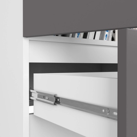 REGAŁ ZAMKNIETY R60 2D 1SZ CLP PK BIAŁY / SZARY