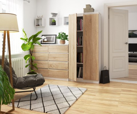 REGAŁ ZAMKNIETY R80 2D 8P CLP BIAŁY / SONOMA