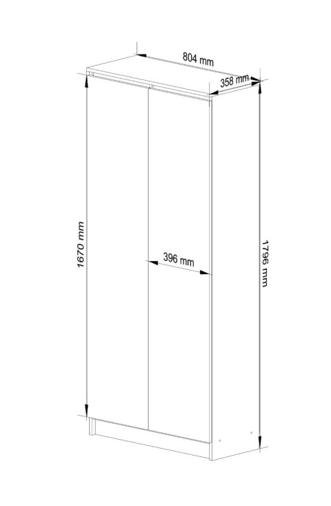 REGAŁ ZAMKNIETY R80 2D 8P CLP BIAŁY / SZARY
