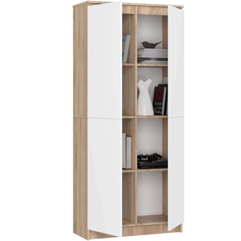 REGAŁ ZAMKNIETY R80 2D 8P CLP DĄB SONOMA / BIAŁY