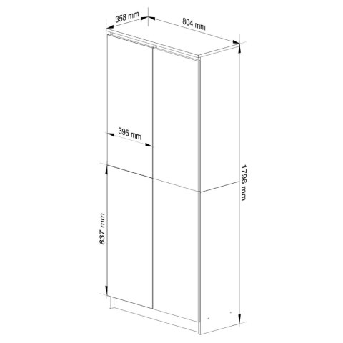 REGAŁ ZAMKNIETY R80 2D 8P CLP VENGE / BIAŁY