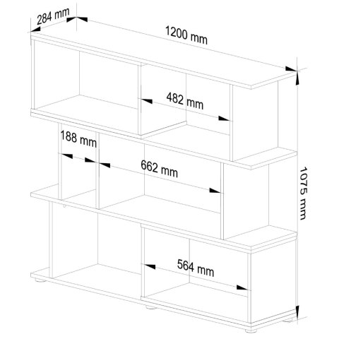 Regał z półkami mini FIX - dąb sonoma