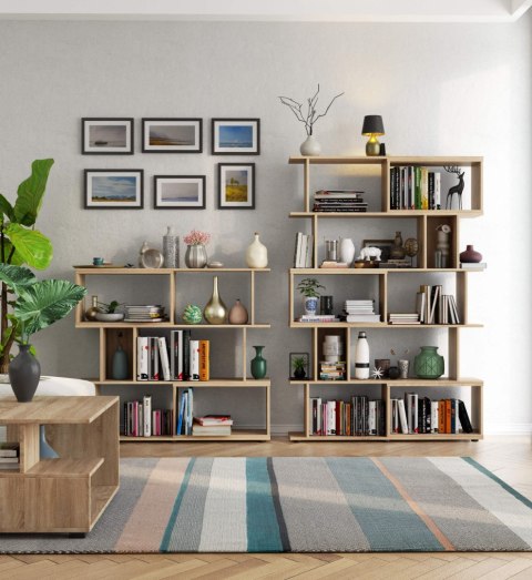 Regał z półkami mini FIX - dąb sonoma