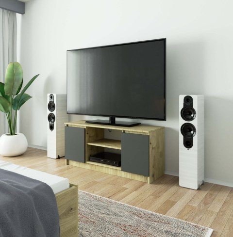 KOMODA RTV K120 2D 1P CLP DĄB ARTISAN / SZARY