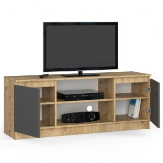 KOMODA RTV K140 2D 1P CLP DĄB ARTISAN / SZARY