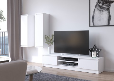 Meblościanka CLP - zestaw mebli witryna + rtv biała