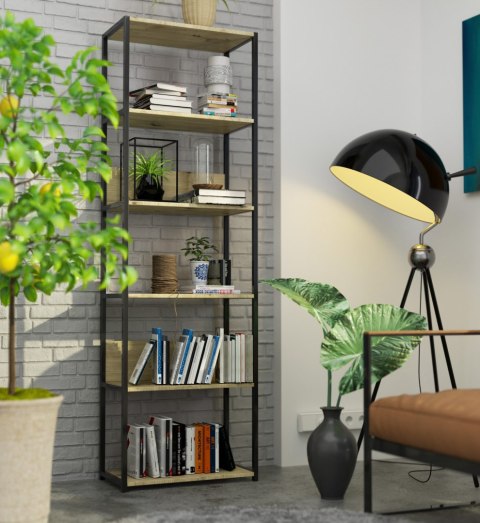 REGAŁ INDUSTRIALNY 600 CZARNY/DĄB ARTISAN