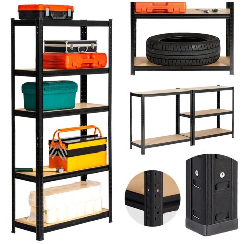 REGAŁ METALOWY 70x30x154 CZARNY