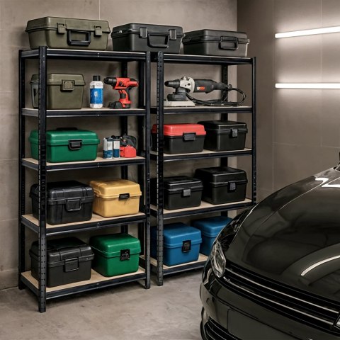 REGAŁ METALOWY 70x30x154 CZARNY