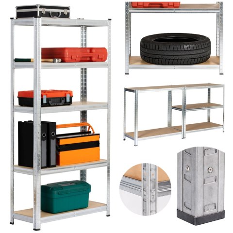 REGAŁ METALOWY 70x30x154 SREBRNY