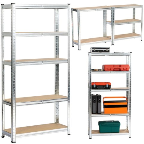 REGAŁ METALOWY 70x30x154 SREBRNY