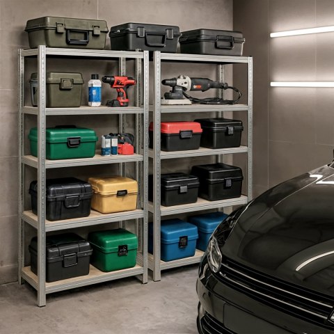 REGAŁ METALOWY 70x30x154 SREBRNY