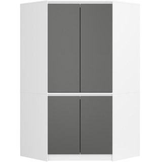 SZAFA NAROŻNA S100 4D CLP BIAŁA / SZARY GRAFIT