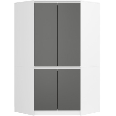 SZAFA NAROŻNA S100 4D CLP BIAŁA / SZARY GRAFIT