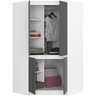 SZAFA NAROŻNA S100 4D CLP BIAŁA / SZARY GRAFIT