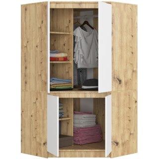 SZAFA NAROŻNA S100 4D CLP DĄB ARTISAN / BIAŁA