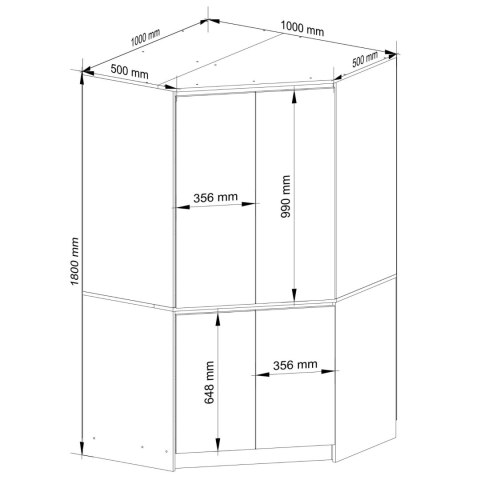 SZAFA NAROŻNA S100 4D CLP DĄB ARTISAN