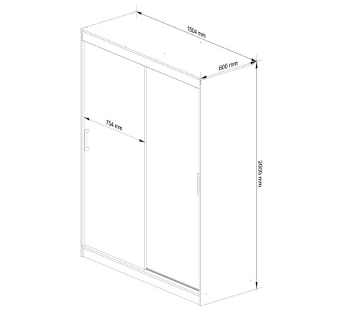 SZAFA PRZESUWNA 150 cm CLP MONO OLCHA