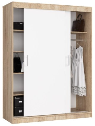 SZAFA PRZESUWNA 150 cm CLP MONO SONOMA/BIAŁA
