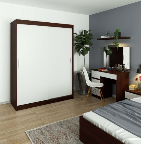 SZAFA PRZESUWNA 150 cm CLP MONO WENGE/BIAŁA