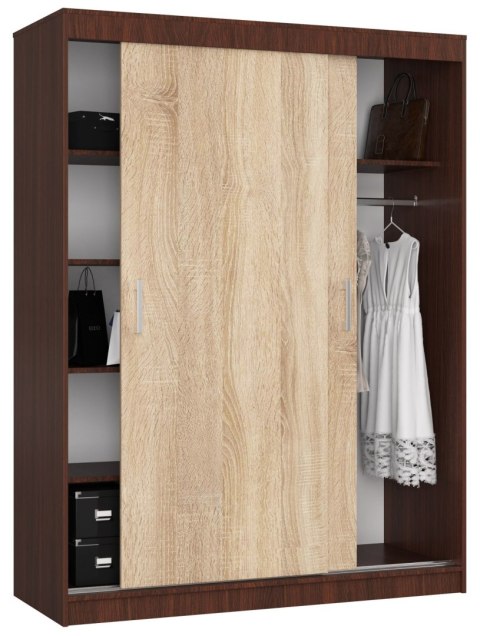 SZAFA PRZESUWNA 150 cm CLP MONO WENGE/SONOMA