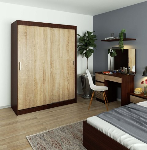 SZAFA PRZESUWNA 150 cm CLP MONO WENGE/SONOMA