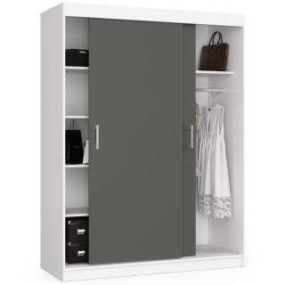 SZAFA PRZESUWNA 150cm CLP BIAŁA / SZARA MONO