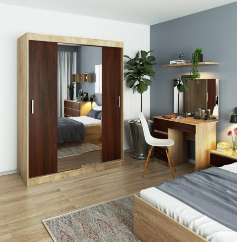 SZAFA PRZESUWNA 150cm CLP SONOMA / WENGE