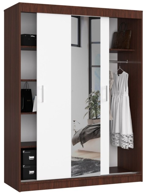 SZAFA PRZESUWNA 150cm CLP WENGE / BIAŁA