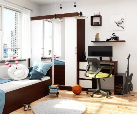 SZAFA PRZESUWNA 150cm CLP WENGE / BIAŁA