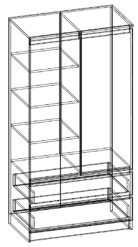 SZAFA S 90 cm 2 DRZWI 2 SZUFLADY PK WENGE / BIAŁA