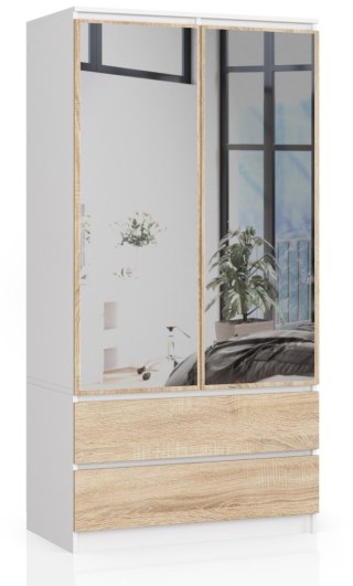 SZAFA S90 2D 2SZ 2 LUSTRO CLP PK BIAŁY / SONOMA