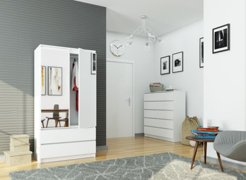 SZAFA S90 2D 2SZ 2 LUSTRO CLP PK BIAŁY