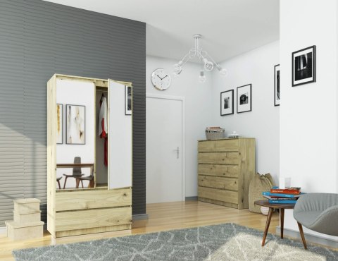 SZAFA S90 2D 2SZ 2 LUSTRO CLP PK DĄB ARTISAN