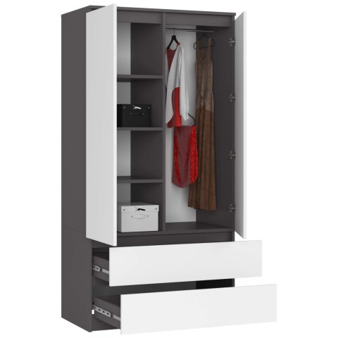 SZAFA S90 2D 2SZ CLP GRAFIT PK SZARY / BIAŁA