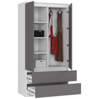 SZAFA S90 2D 2SZ CLP PK BIAŁY / SZARY