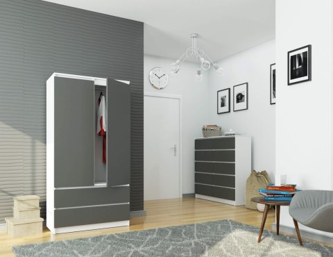 SZAFA S90 2D 2SZ CLP PK BIAŁY / SZARY