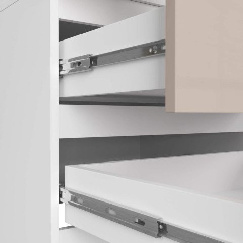 SZAFA STAR S 60 cm 2 DRZWI 2 SZUFLADY PK BIAŁA / CAPPUCCINO POŁYSK