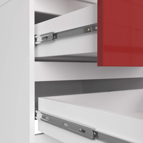 SZAFA STAR S 60 cm 2 DRZWI 2 SZUFLADY PK BIAŁA / CZERWONY POŁYSK